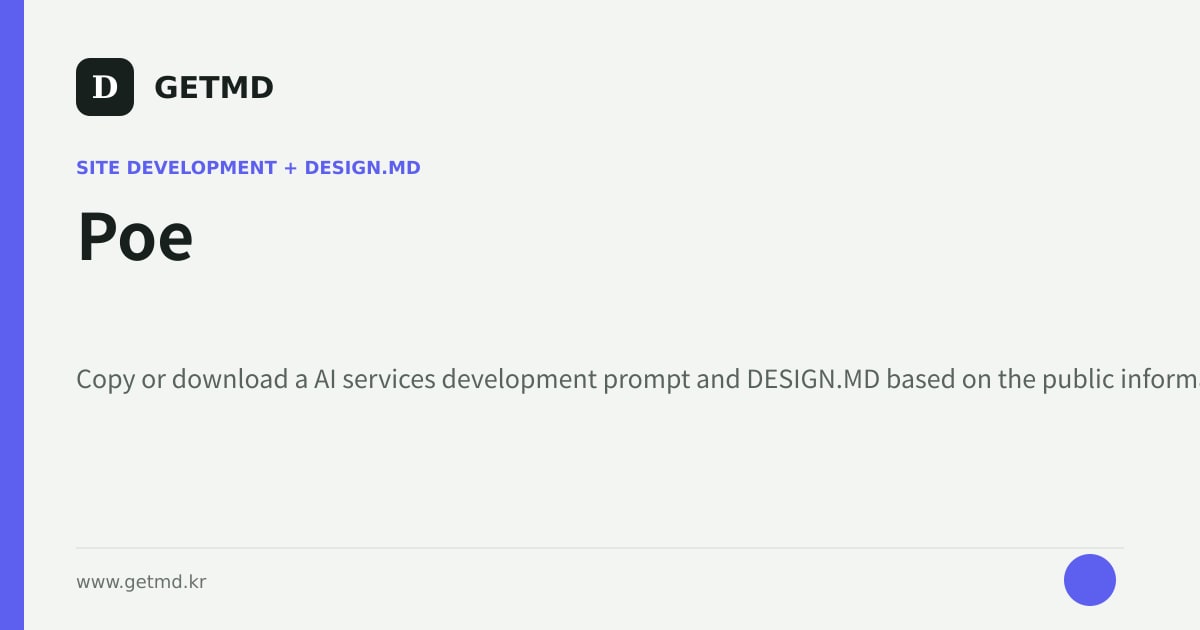 Poe website prompt and DESIGN.MD