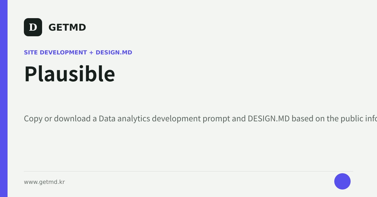 Plausible website prompt and DESIGN.MD
