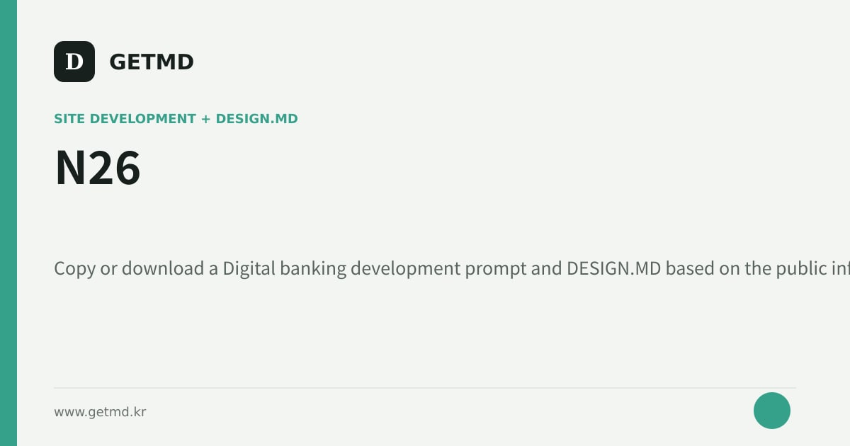 N26 website prompt and DESIGN.MD