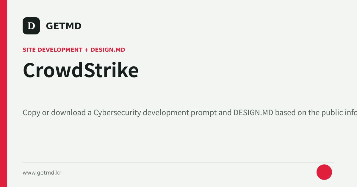 CrowdStrike website prompt and DESIGN.MD