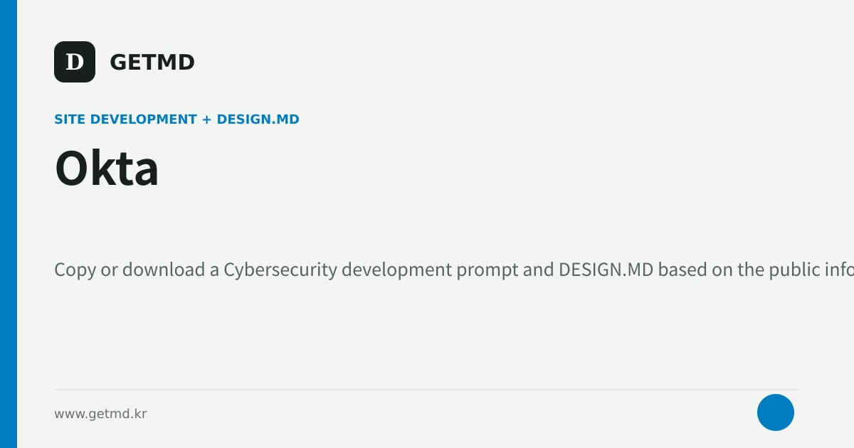 Okta website prompt and DESIGN.MD