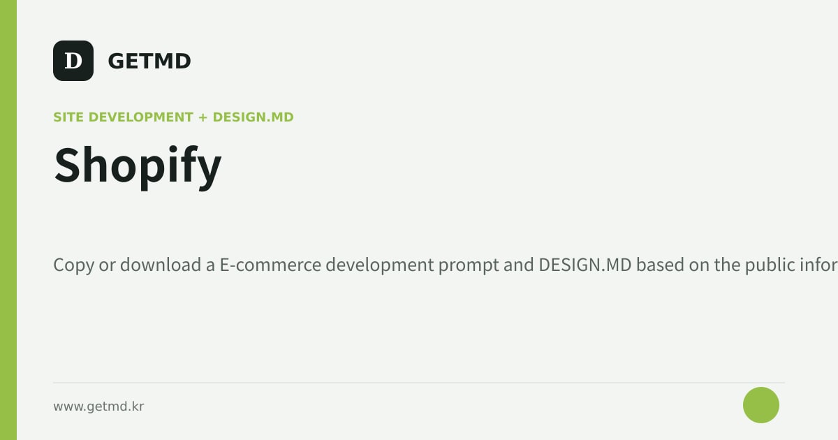 Shopify website prompt and DESIGN.MD