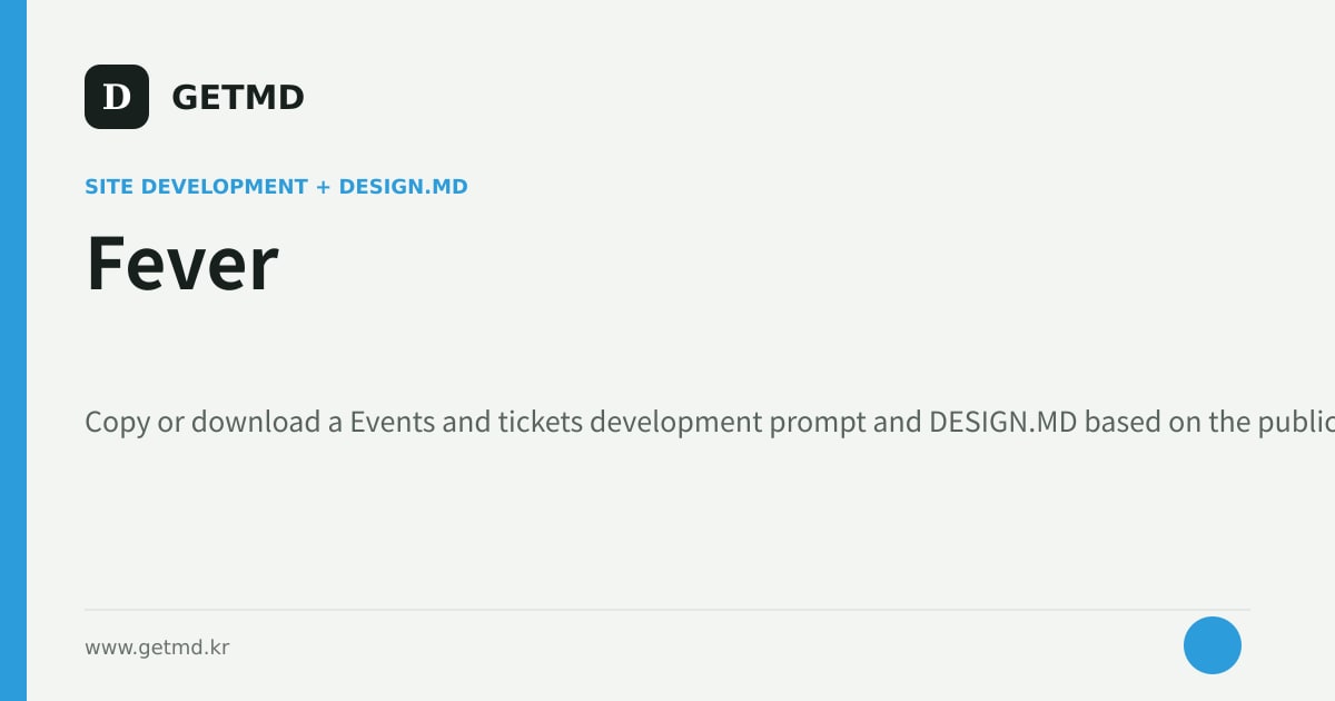 Fever website prompt and DESIGN.MD