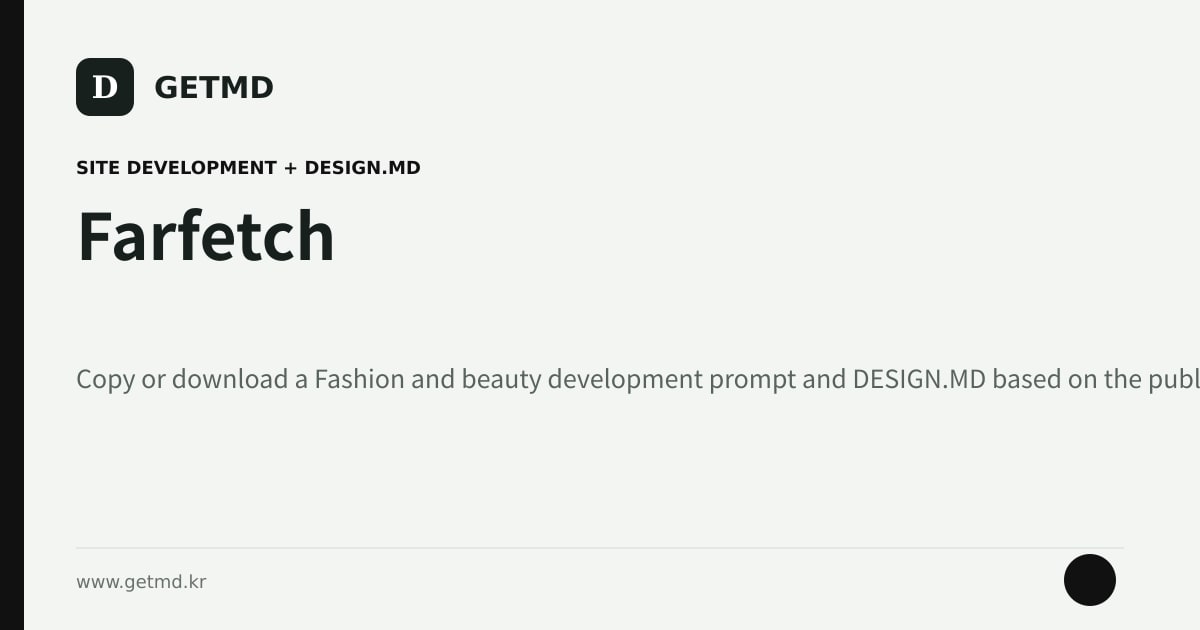 Farfetch website prompt and DESIGN.MD