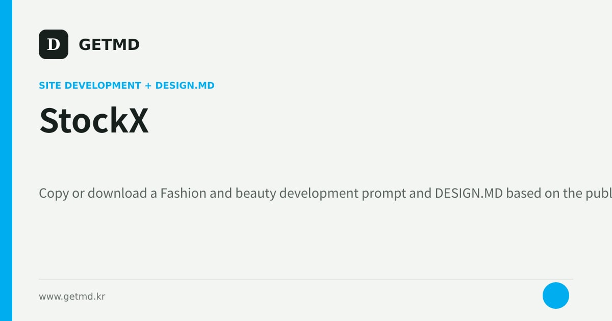 StockX website prompt and DESIGN.MD