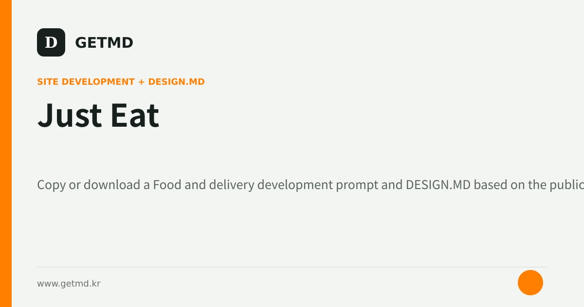 Just Eat website prompt and DESIGN.MD
