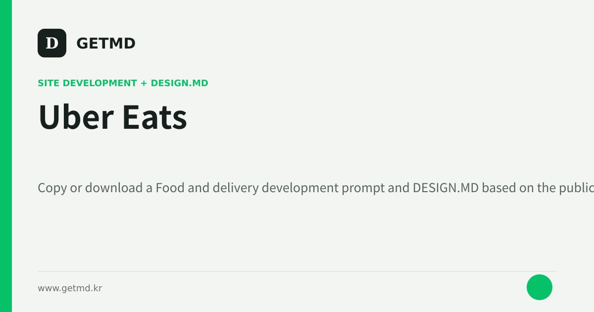 Uber Eats website prompt and DESIGN.MD