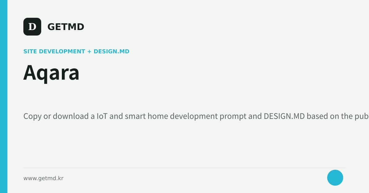 Aqara website prompt and DESIGN.MD