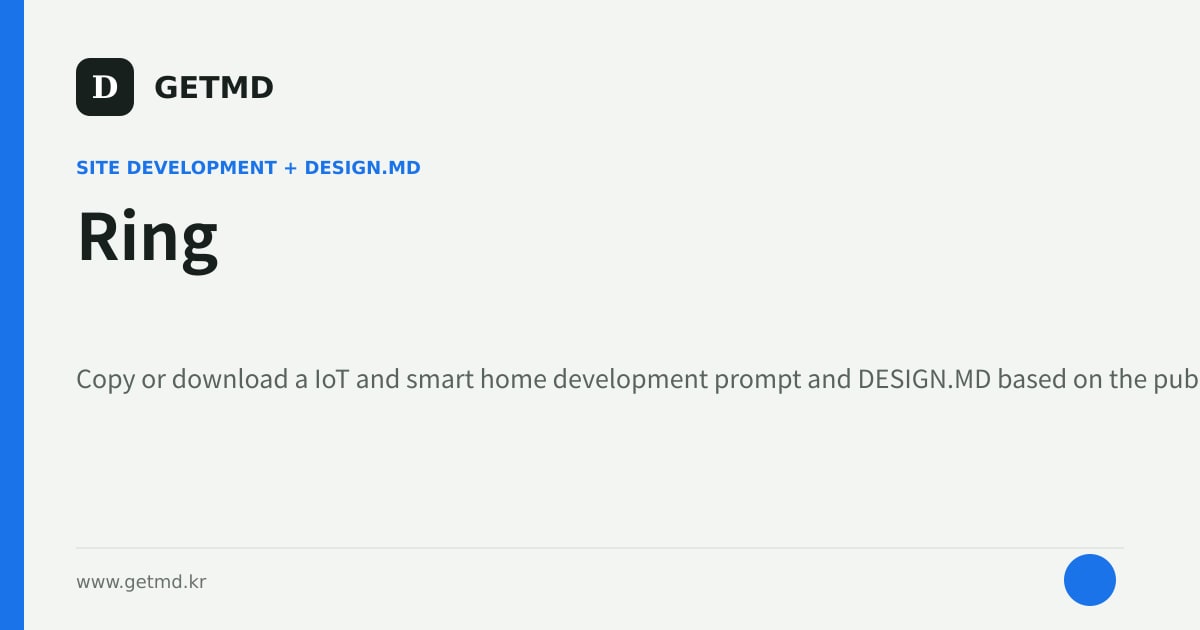 Ring website prompt and DESIGN.MD