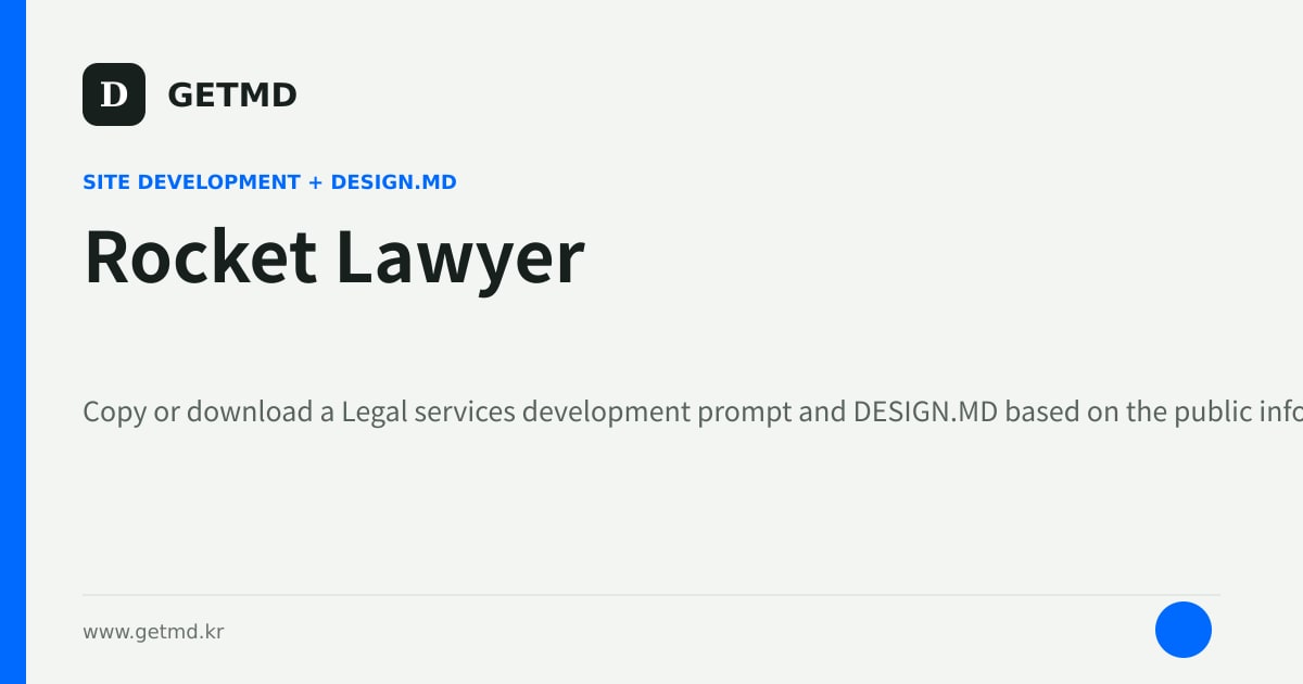 Rocket Lawyer website prompt and DESIGN.MD