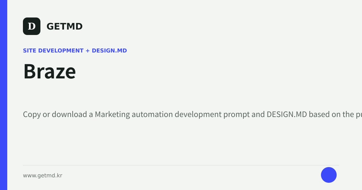 Braze website prompt and DESIGN.MD