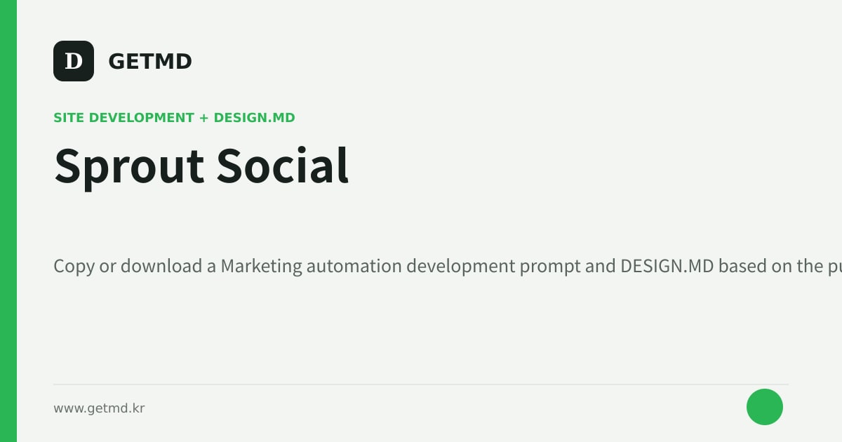 Sprout Social website prompt and DESIGN.MD