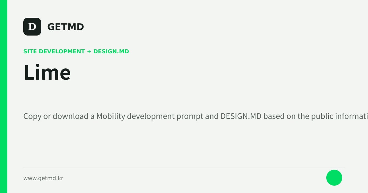 Lime website prompt and DESIGN.MD