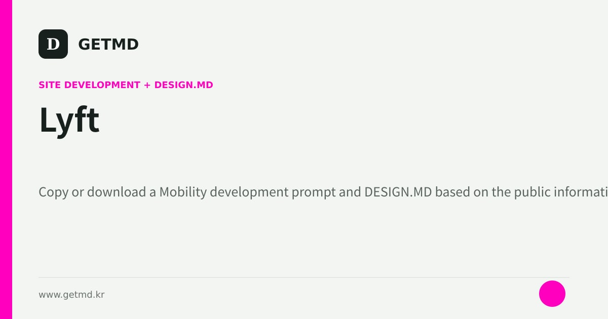 Lyft website prompt and DESIGN.MD
