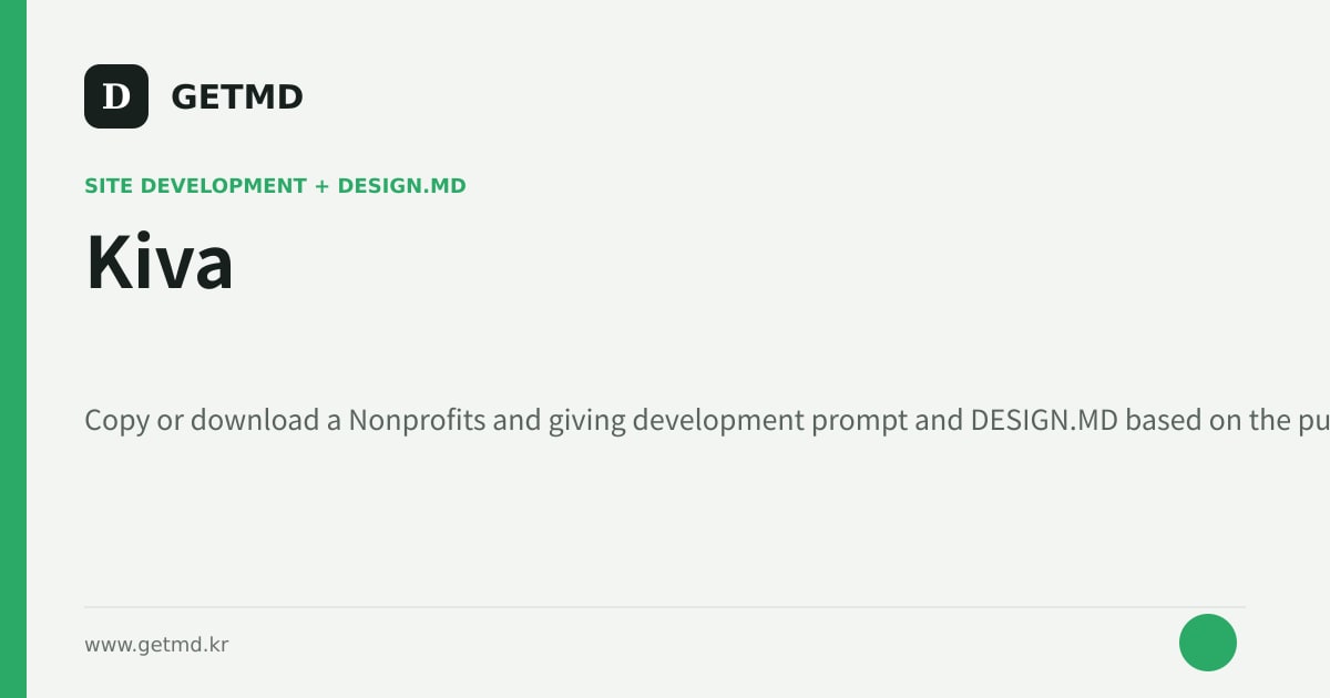 Kiva website prompt and DESIGN.MD