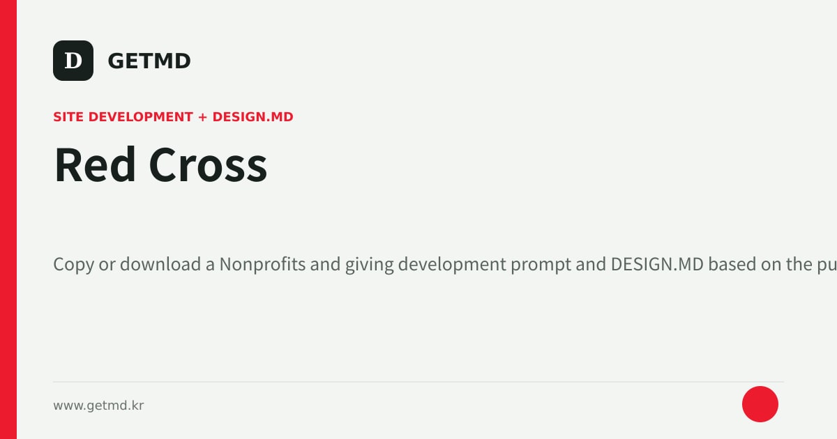 Red Cross website prompt and DESIGN.MD