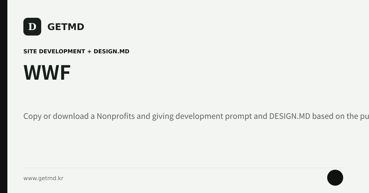 WWF website prompt and DESIGN.MD