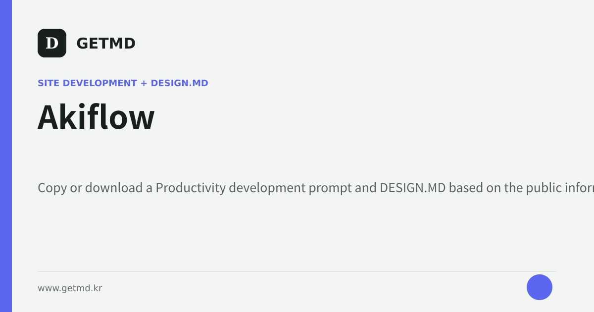 Akiflow website prompt and DESIGN.MD