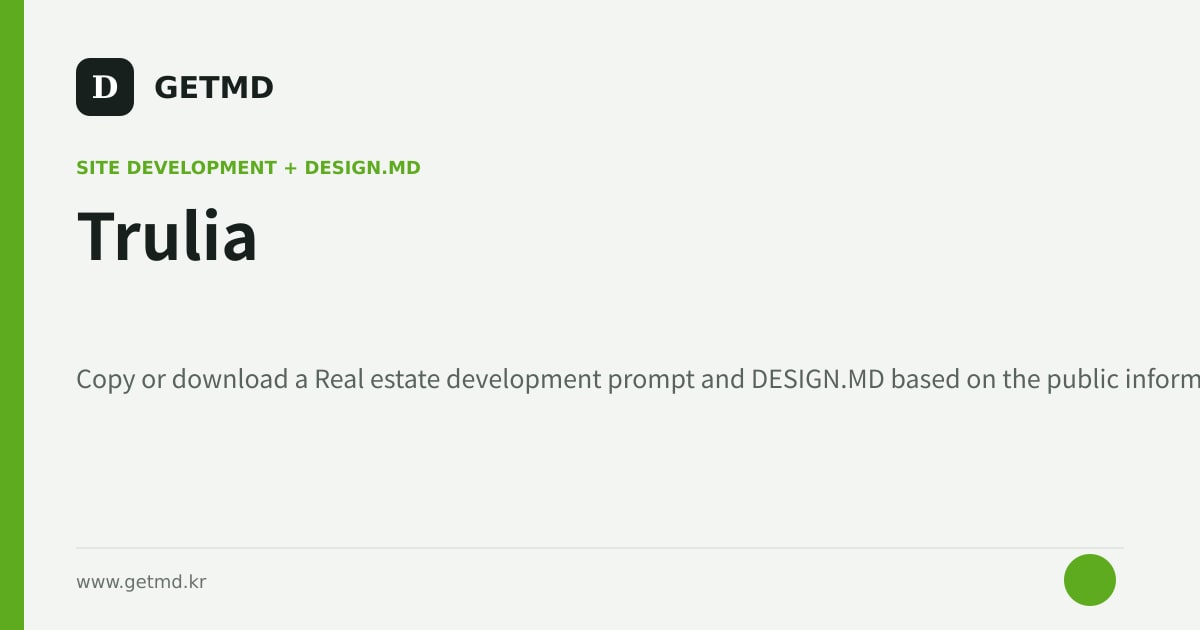 Trulia website prompt and DESIGN.MD