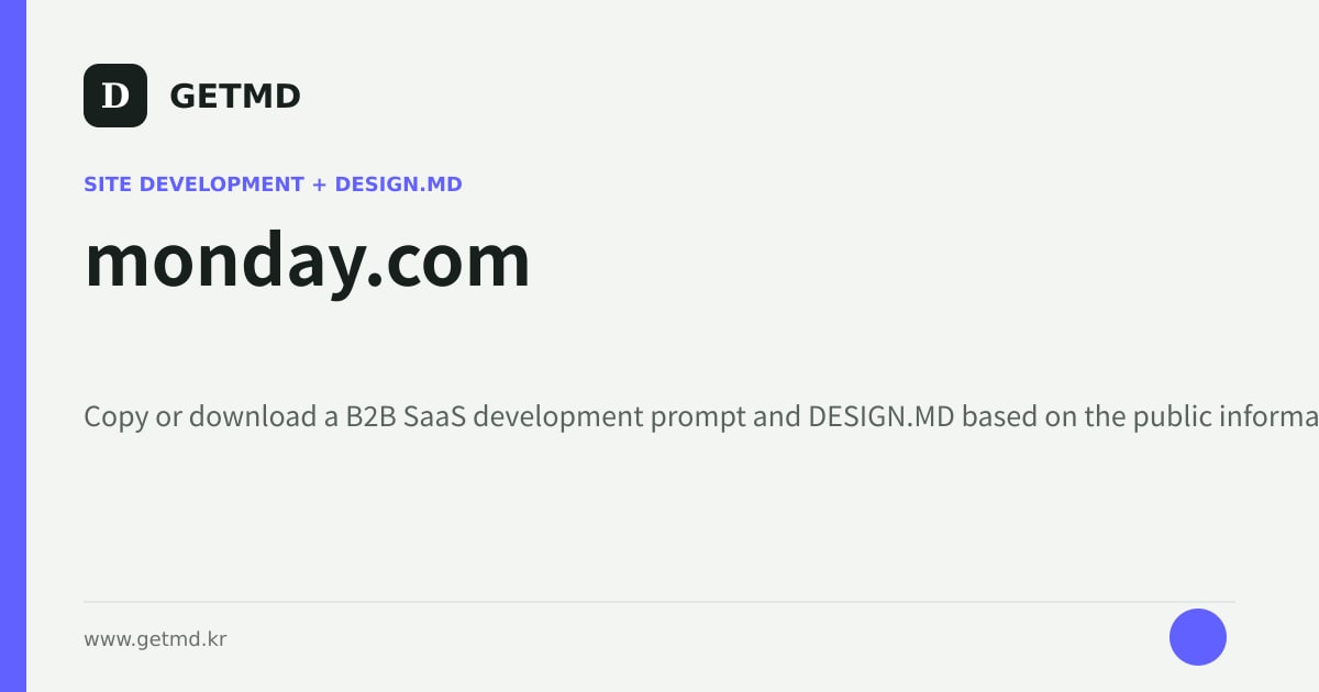 monday.com website prompt and DESIGN.MD