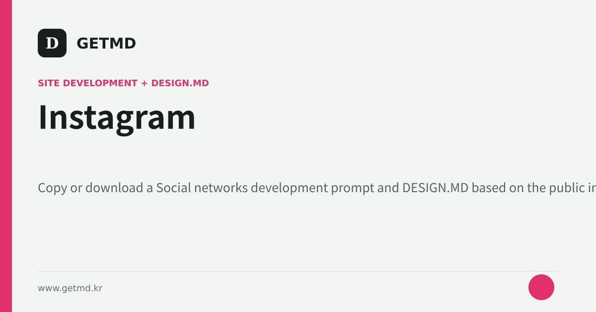 Instagram website prompt and DESIGN.MD