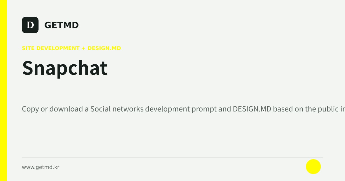 Snapchat website prompt and DESIGN.MD