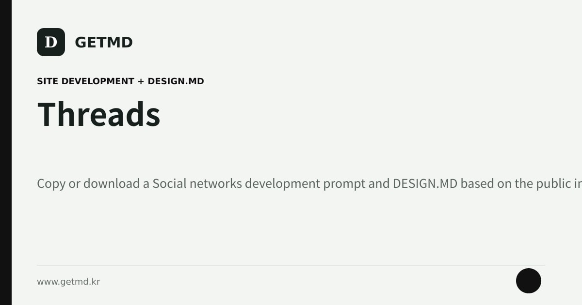 Threads website prompt and DESIGN.MD