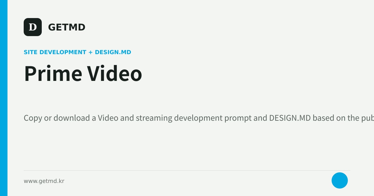 Prime Video website prompt and DESIGN.MD