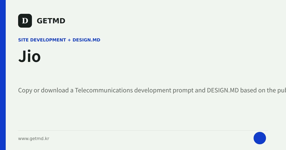 Jio website prompt and DESIGN.MD