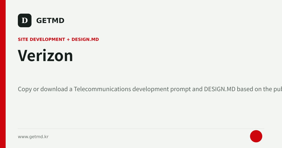 Verizon website prompt and DESIGN.MD