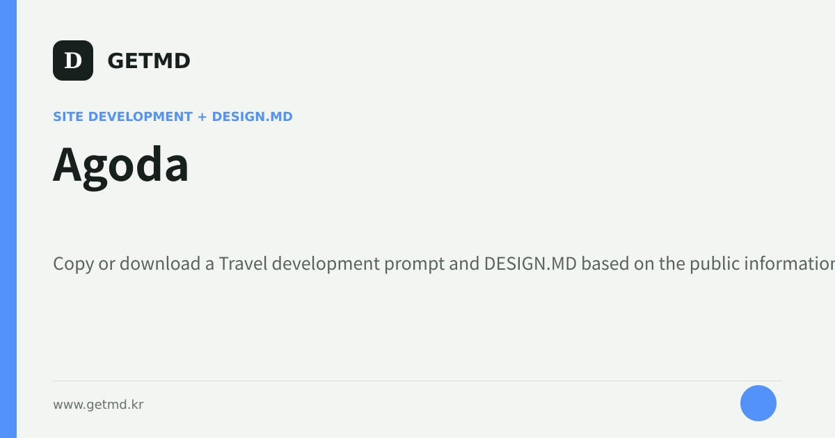 Agoda website prompt and DESIGN.MD