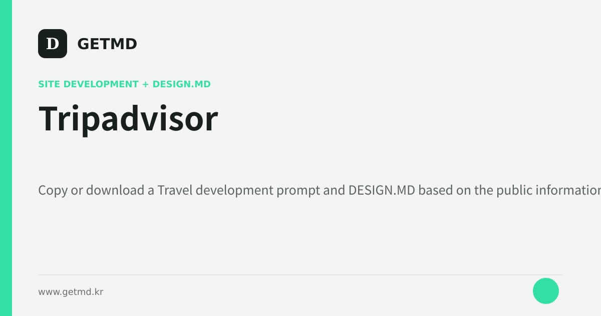 Tripadvisor website prompt and DESIGN.MD