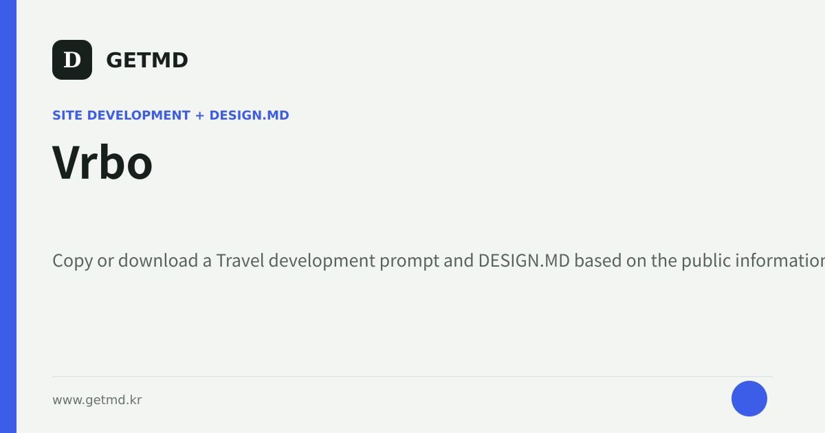 Vrbo website prompt and DESIGN.MD