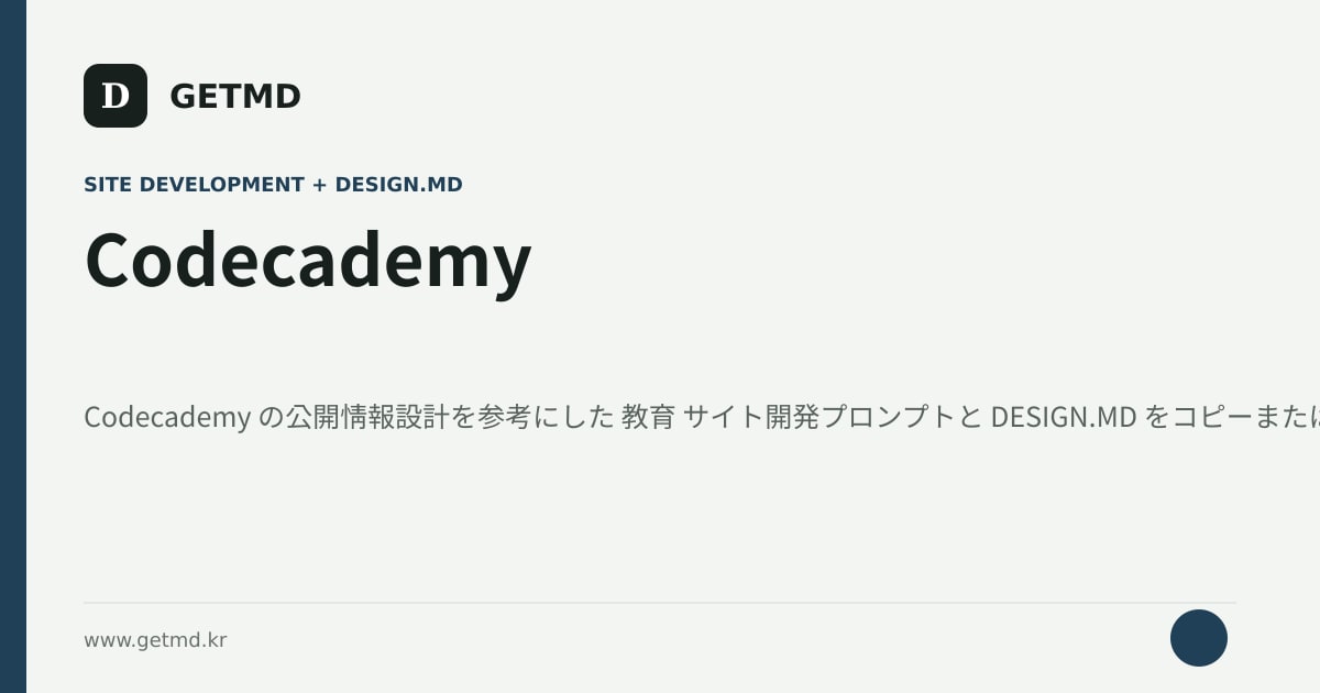 Codecademy サイト開発プロンプトと DESIGN.MD